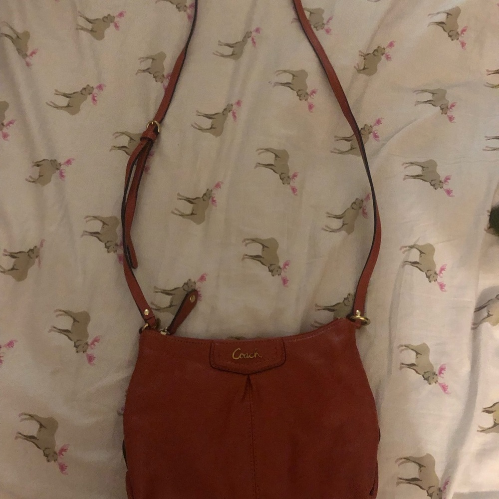 Coach Ashley Orange Fall colored  Leather Crossbody Bag